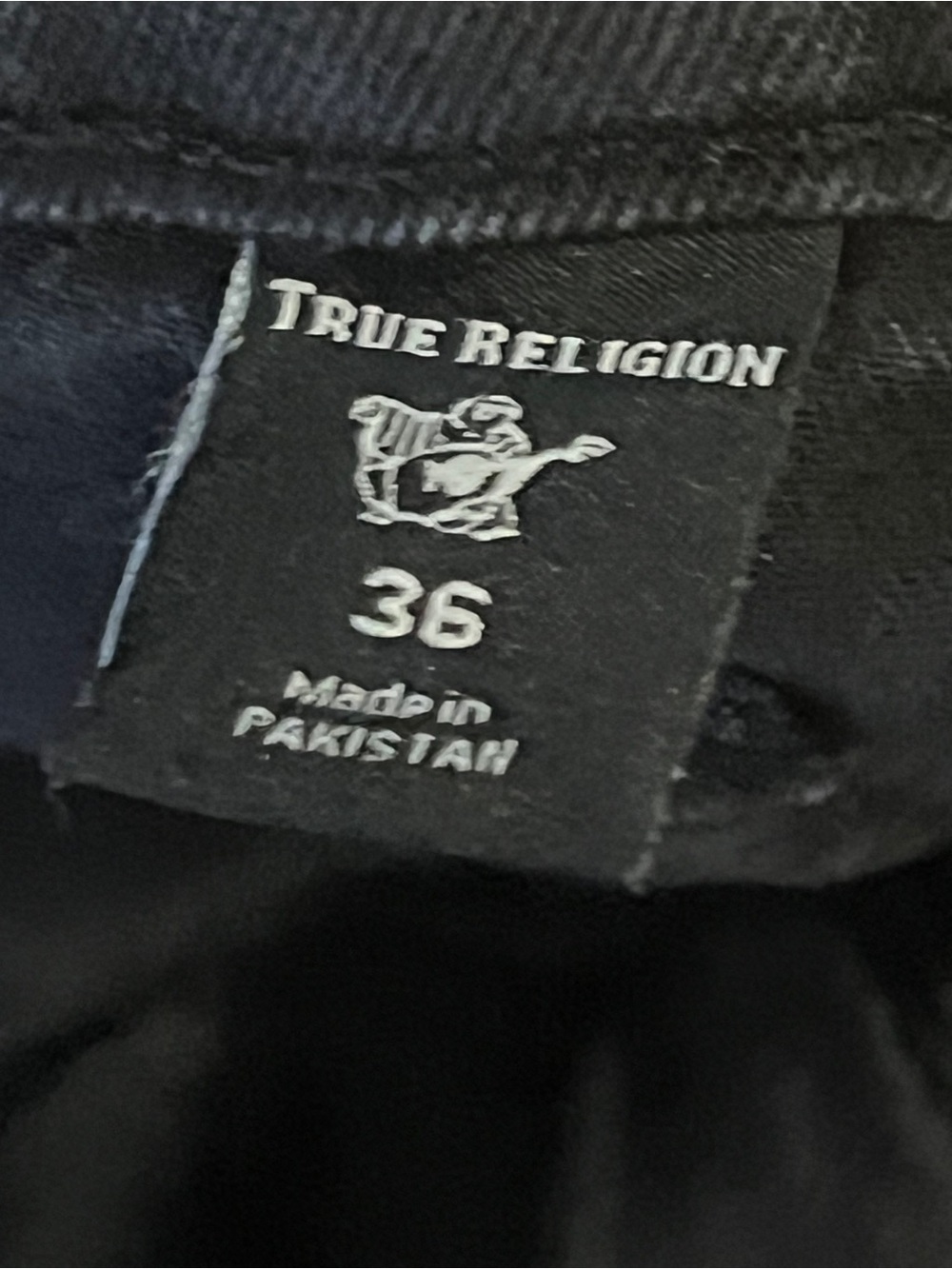 True Religion men's 36" black jeans iconic durable work classic 91% cotton